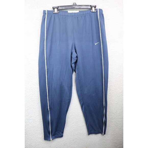 Nike Vintage Women's Workout/Track Pants-Size XL-Zip Ankle-Navy Blue - Picture 1 of 12